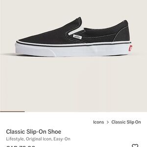 Vans Black and White Slip-On Loafers